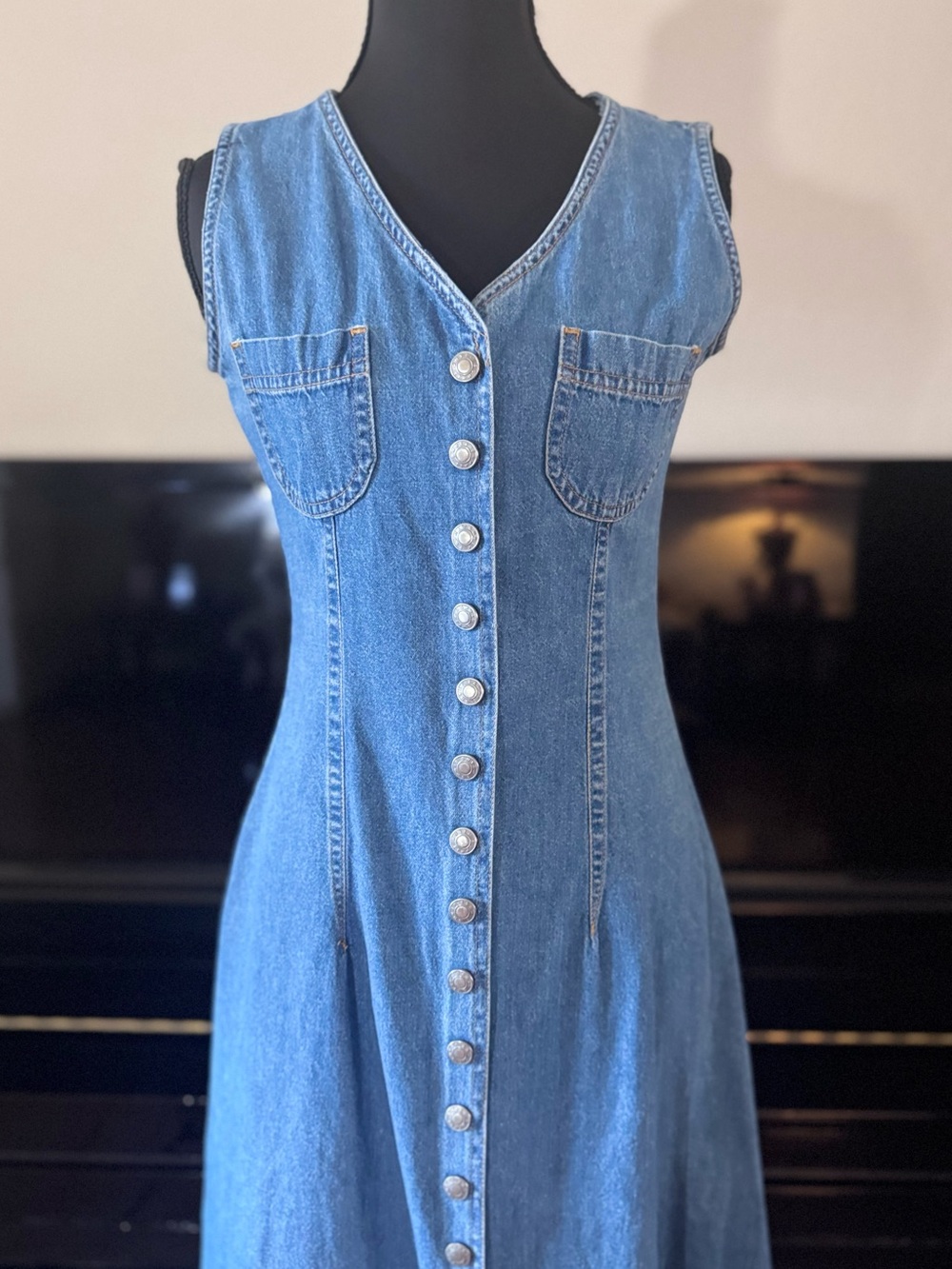 vintage 1990s Espirit sleeveless denim dress - Picture 3 of 10